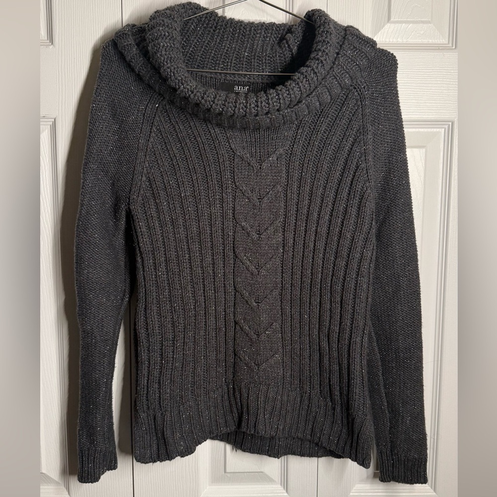 a.n.a Charcoal Cowl Neck Sweater